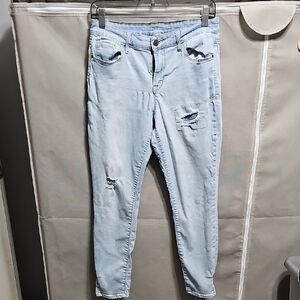 Old Navy Light Blue Distressed Skinny Jeans
